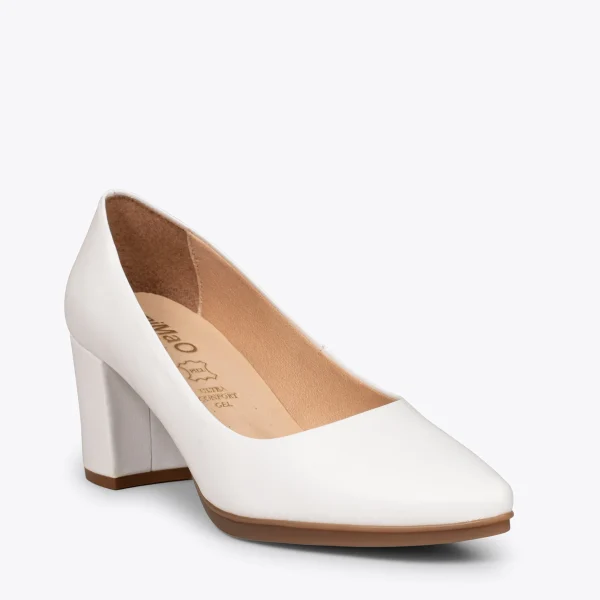 MiMaO ShopOnline URBAN S SOIRÉE – Chaussures à Talon Moyen En Cuir Nappa BLANC 5