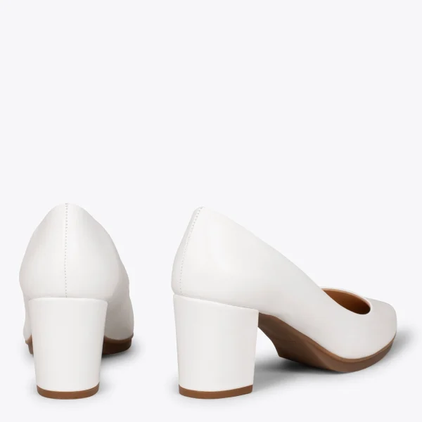 MiMaO ShopOnline URBAN S SOIRÉE – Chaussures à Talon Moyen En Cuir Nappa BLANC 4