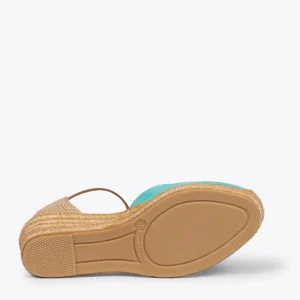 MiMaO ShopOnline ALTEA – Espadrilles à Talon Moyen VERT EAU 16