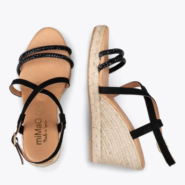 MiMaO ShopOnline MORAIRA – Espadrilles à Talon Compensé NOIR 3