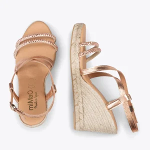 MiMaO ShopOnline MORAIRA – Espadrilles à Talon Compensé OR ROSÉ 10