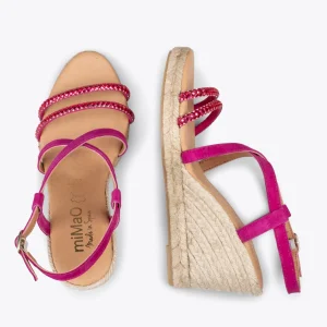 MiMaO ShopOnline MORAIRA – Espadrilles à Talon Compensé FUCHSIA 10