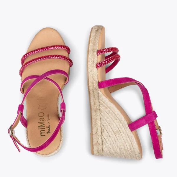 MiMaO ShopOnline MORAIRA – Espadrilles à Talon Compensé FUCHSIA 3