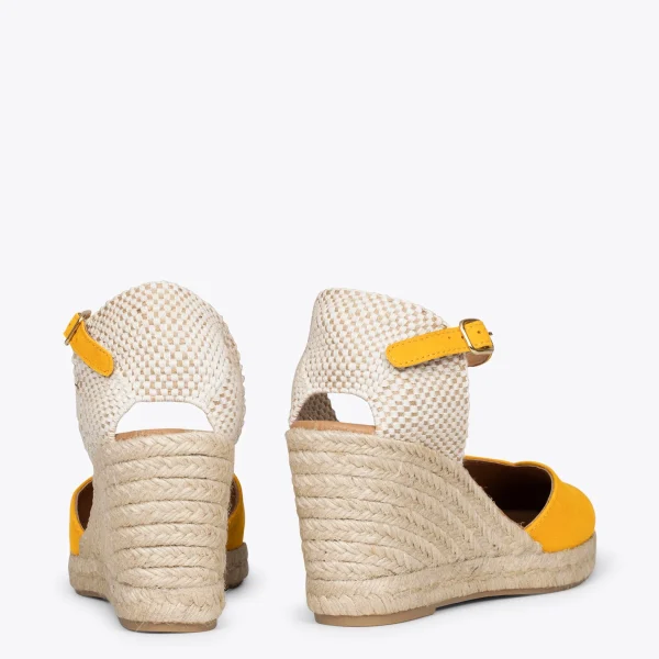 MiMaO ShopOnline NERJA – Espadrilles à Talon Haut MOUTARDE 4