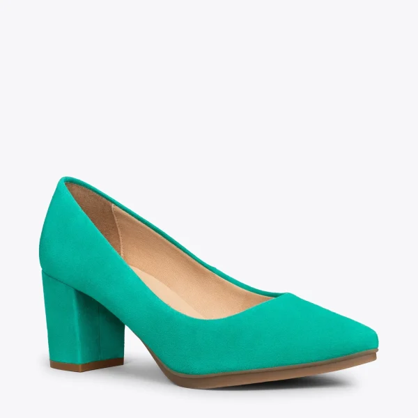 MiMaO ShopOnline URBAN S – Chaussures à Talon Moyen En Daim TURQUOISE 5