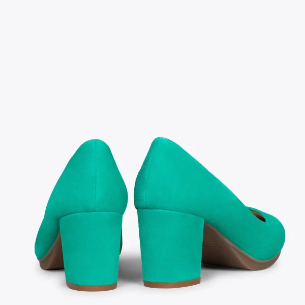 MiMaO ShopOnline URBAN S – Chaussures à Talon Moyen En Daim TURQUOISE 4