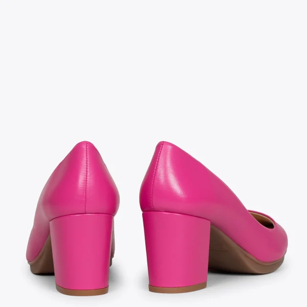 MiMaO ShopOnline URBAN S SOIRÉE – Chaussures à Talon Moyen En Cuir Nappa FUCHSIA 4