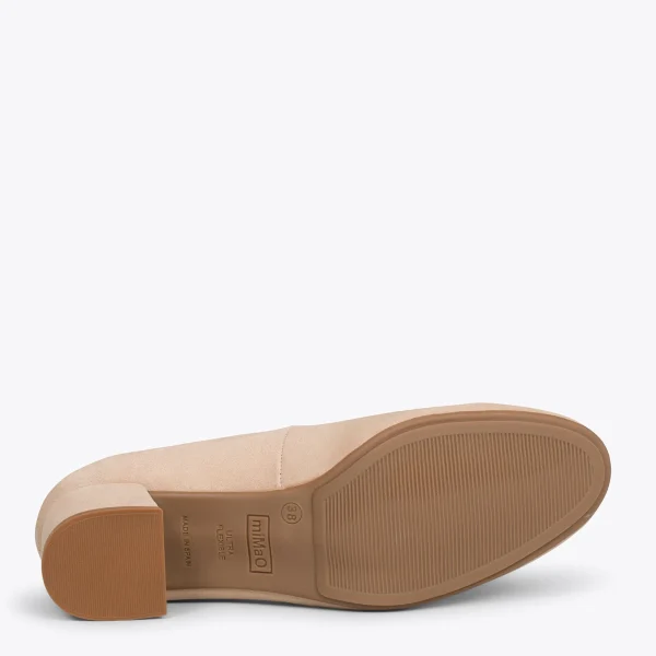MiMaO ShopOnline URBAN ROND – Chaussures à Talon Bas En Daim BEIGE 6