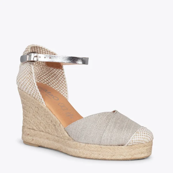 MiMaO ShopOnline CONIL – Espadrilles à Talon Haut En Lin BEIGE 5