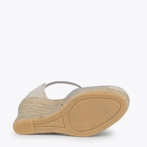 MiMaO ShopOnline CONIL – Espadrilles à Talon Haut En Lin BEIGE 17