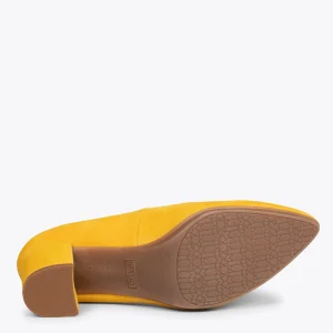 MiMaO ShopOnline URBAN S – Chaussures à Talon Moyen En Daim JAUNE 17