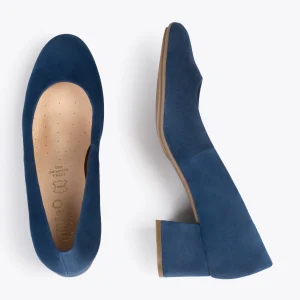 MiMaO ShopOnline URBAN ROND – Chaussures à Talon Bas En Daim BLEU MARINE 11