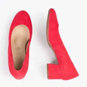 MiMaO ShopOnline URBAN ROND – Chaussures à Talon Bas En Daim ROUGE 11
