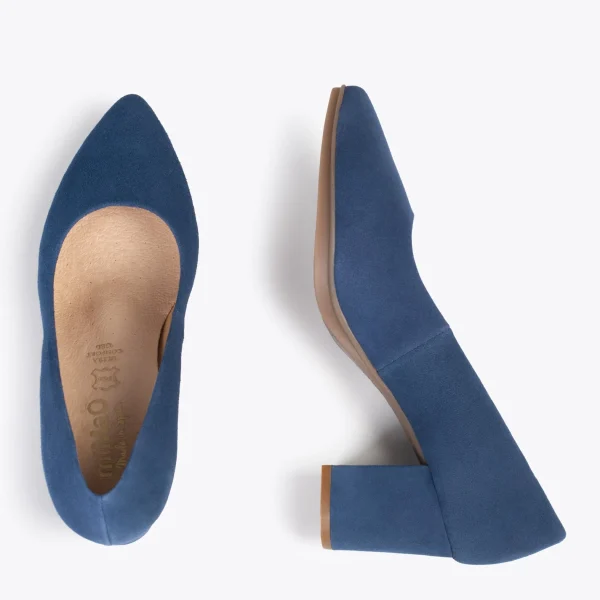 MiMaO ShopOnline URBAN S – Chaussures à Talon Moyen En Daim BLEU MARINE 3