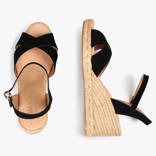 MiMaO ShopOnline CALPE – Espadrilles Artisanales à Lanières Et Boucle NOIR 3