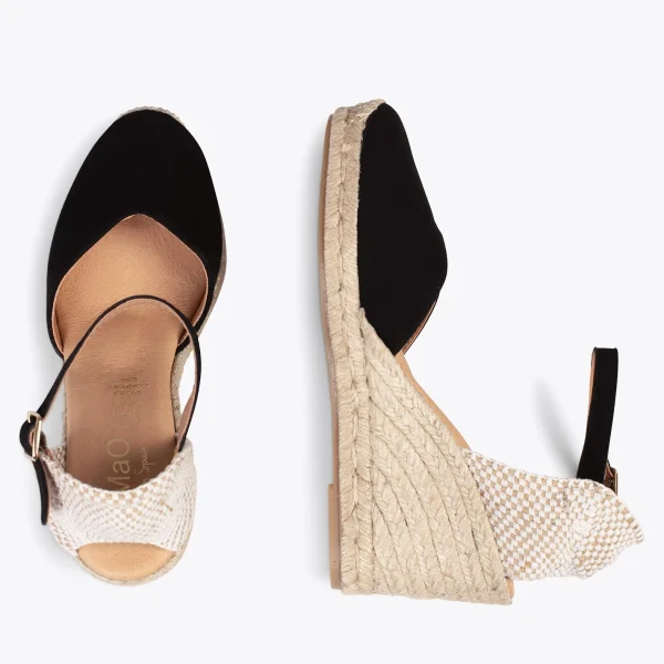 MiMaO ShopOnline NERJA – Espadrilles à Talon Haut NOIR 3