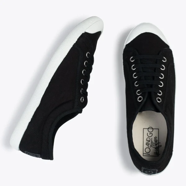 MiMaO ShopOnline BAOBAB – Tennis à Lacets En Toile De Coton De IO&GO NOIR 3
