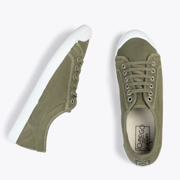 MiMaO ShopOnline BAOBAB – Tennis à Lacets En Toile De Coton De IO&GO KAKI 3