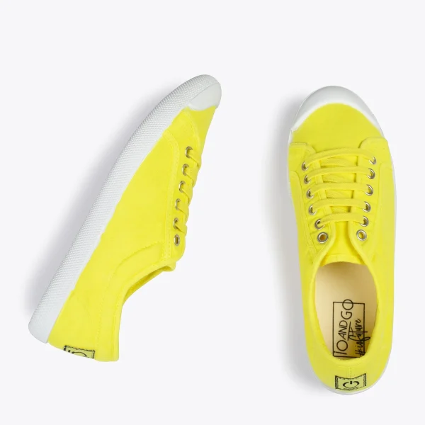 MiMaO ShopOnline BAOBAB – Tennis à Lacets En Toile De Coton De IO&GO JAUNE 3
