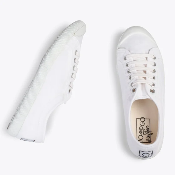 MiMaO ShopOnline BAOBAB – Tennis à Lacets En Toile De Coton De IO&GO BLANC 3