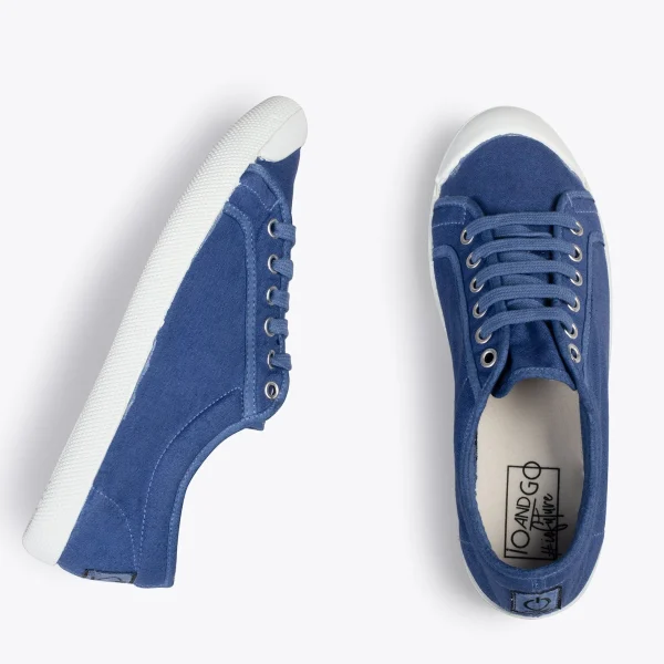 MiMaO ShopOnline BAOBAB – Tennis à Lacets En Toile De Coton De IO&GO BLEU MARINE 3