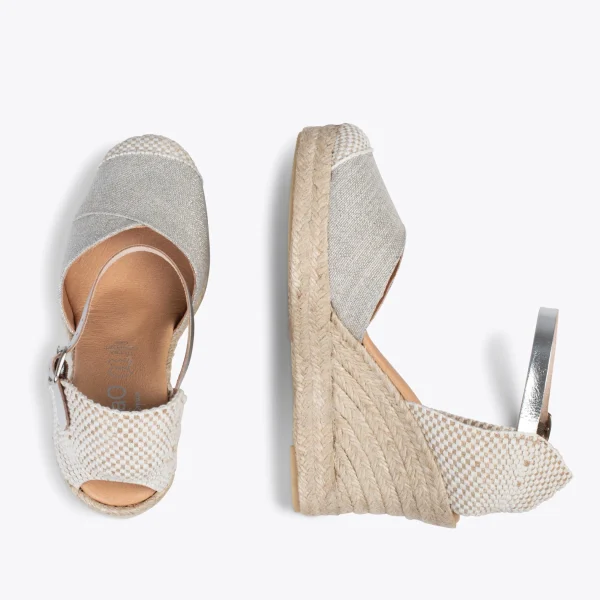 MiMaO ShopOnline CONIL – Espadrilles à Talon Haut En Lin BEIGE 3