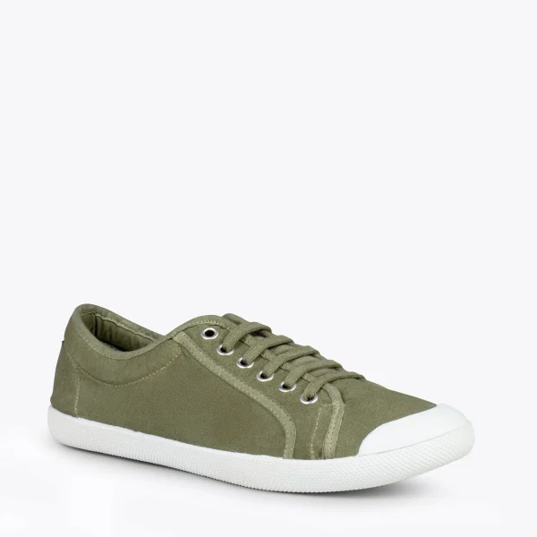 MiMaO ShopOnline BAOBAB – Tennis à Lacets En Toile De Coton De IO&GO KAKI 5