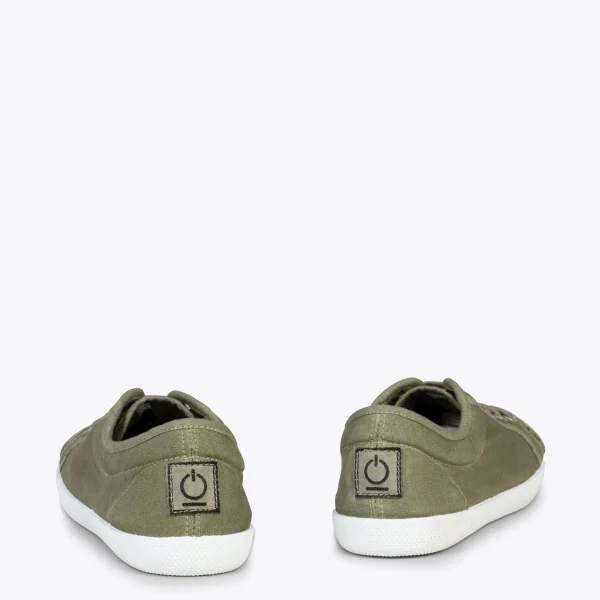 MiMaO ShopOnline BAOBAB – Tennis à Lacets En Toile De Coton De IO&GO KAKI 4