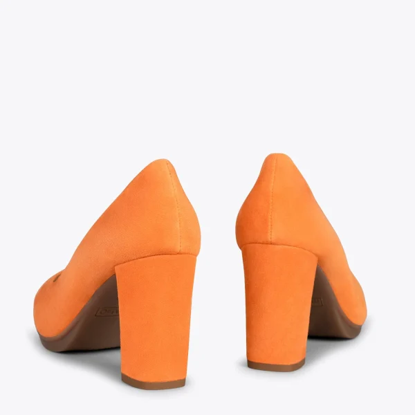 MiMaO ShopOnline URBAN – Chaussures à Talon Haut En Daim ORANGE 4