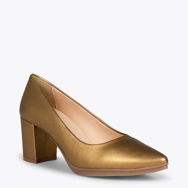 MiMaO ShopOnline URBAN S SPLASH – Chaussures à Talon Moyen BRONZE Métallisé 5