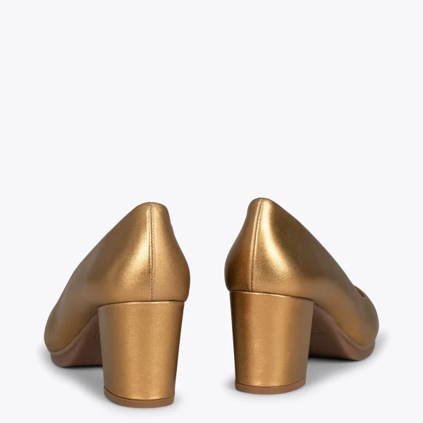 MiMaO ShopOnline URBAN S SPLASH – Chaussures à Talon Moyen BRONZE Métallisé 4