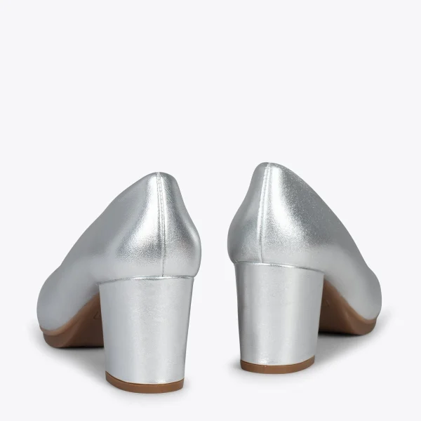 MiMaO ShopOnline URBAN S SPLASH – Chaussures à Talon Moyen ARGENTÉ Métallisé 4