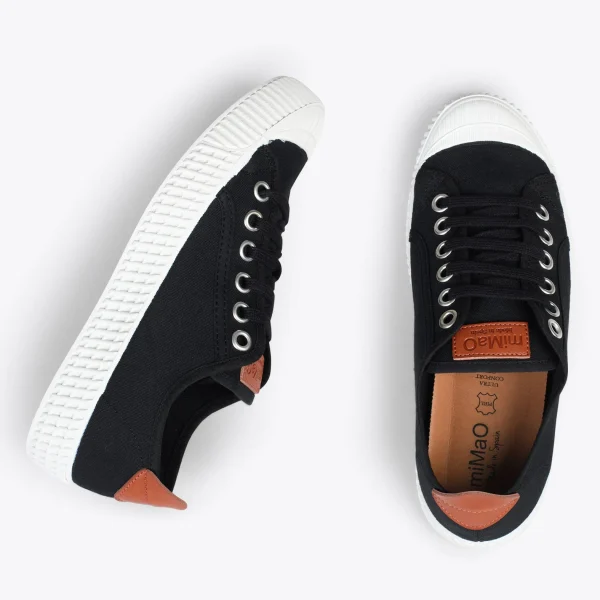 MiMaO ShopOnline BAMBA – Baskets Casual En Toile Pour Femme NOIR 3