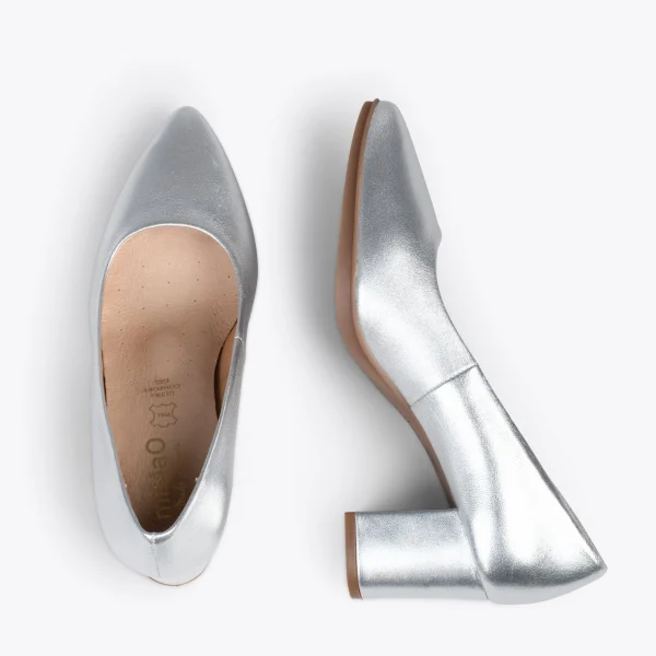 MiMaO ShopOnline URBAN S SPLASH – Chaussures à Talon Moyen ARGENTÉ Métallisé 3