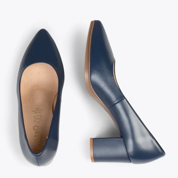 MiMaO ShopOnline URBAN S SOIRÉE – Chaussures à Talon Moyen En Cuir Nappa BLEU MARINE 3