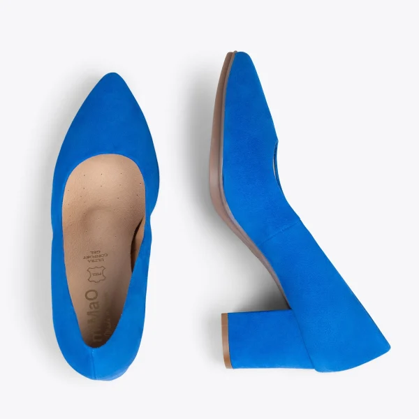 MiMaO ShopOnline URBAN S – Chaussures à Talon Moyen En Daim BLEU ROI 3