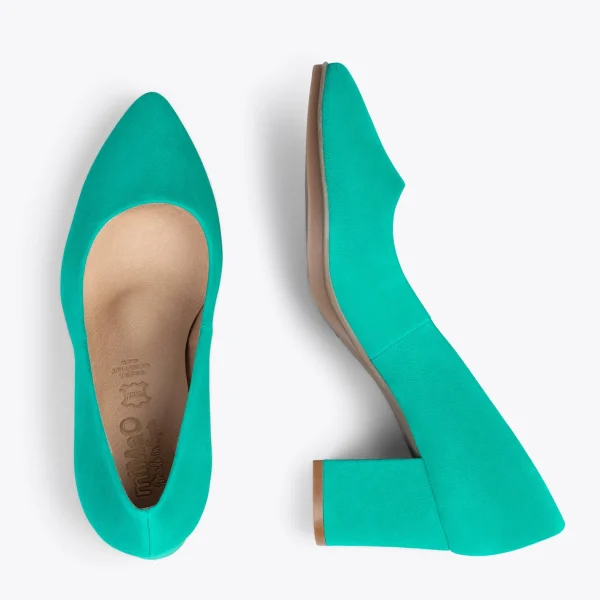 MiMaO ShopOnline URBAN S – Chaussures à Talon Moyen En Daim TURQUOISE 3