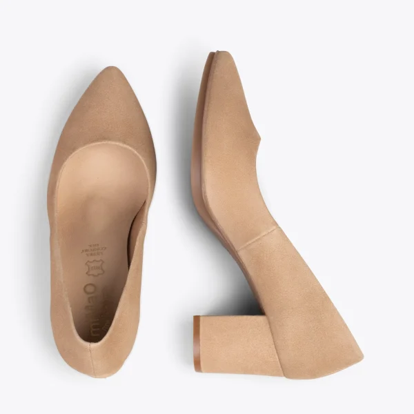 MiMaO ShopOnline URBAN S – Chaussures à Talon Moyen En Daim CAMEL 3