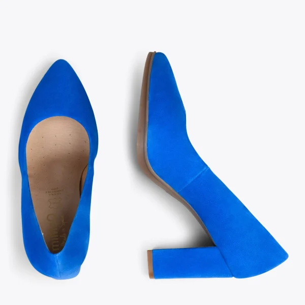 MiMaO ShopOnline URBAN – Chaussures à Talon Haut En Daim BLEU 3