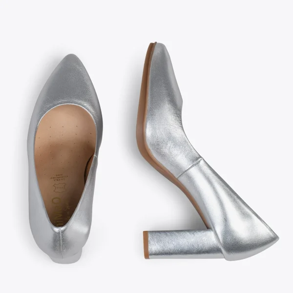 MiMaO ShopOnline URBAN SPLASH – Chaussures à Talon Haut En Cuir ARGENTÉ Métallisé 3