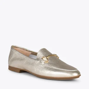 MiMaO ShopOnline STYLE – Mocassins En Cuir Avec Détail Métallique PLATINE 14