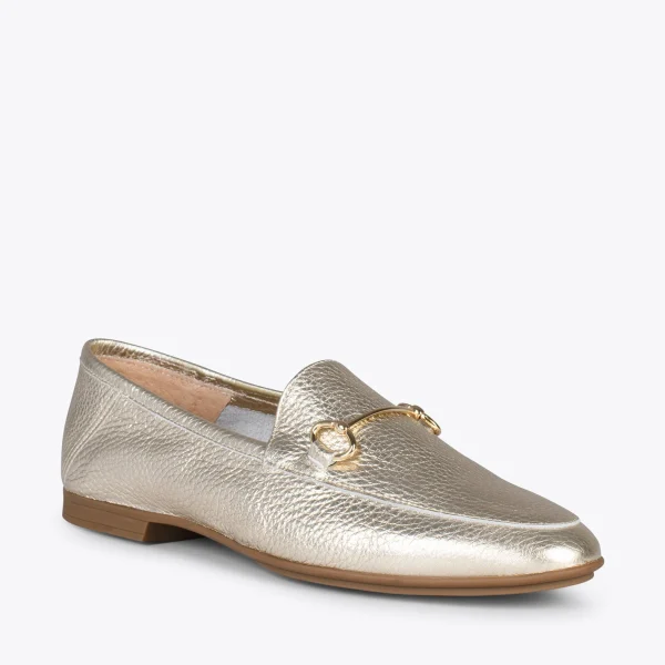 MiMaO ShopOnline STYLE – Mocassins En Cuir Avec Détail Métallique PLATINE 5