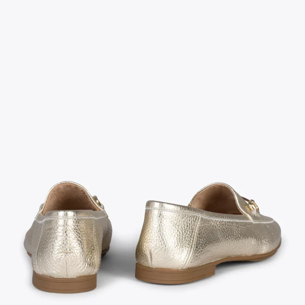 MiMaO ShopOnline STYLE – Mocassins En Cuir Avec Détail Métallique PLATINE 4