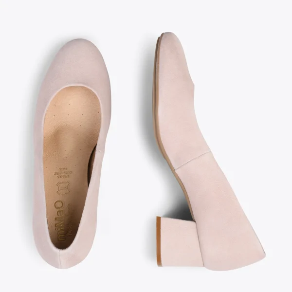 MiMaO ShopOnline URBAN ROND – Chaussures à Talon Bas En Daim NUDE 3