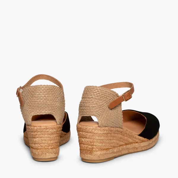 MiMaO ShopOnline ALTEA – Espadrilles à Talon Moyen NOIR 4