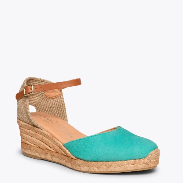 MiMaO ShopOnline ALTEA – Espadrilles à Talon Moyen VERT EAU 5