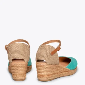 MiMaO ShopOnline ALTEA – Espadrilles à Talon Moyen VERT EAU 12