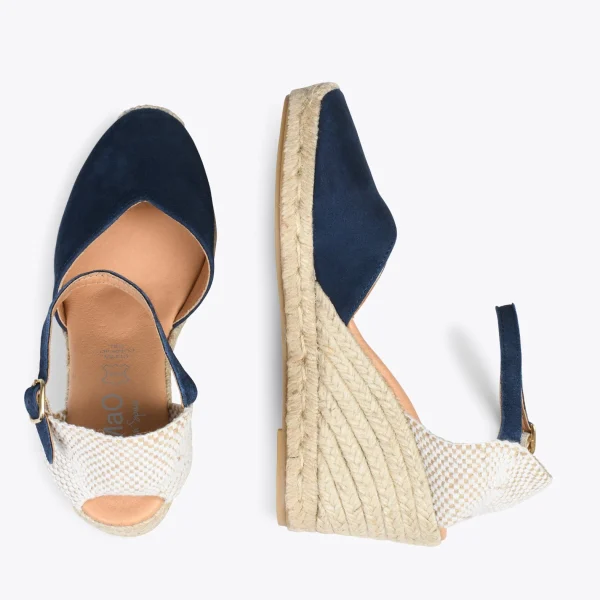 MiMaO ShopOnline NERJA – Espadrilles à Talon Haut BLEU MARINE 3