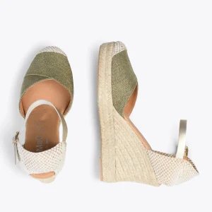 MiMaO ShopOnline CONIL – Espadrilles à Talon Haut En Lin KAKI 11