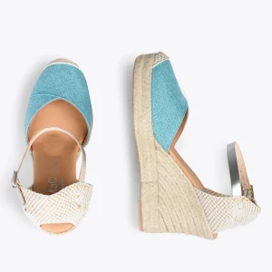 MiMaO ShopOnline CONIL – Espadrilles à Talon Haut En Lin BLEU 11